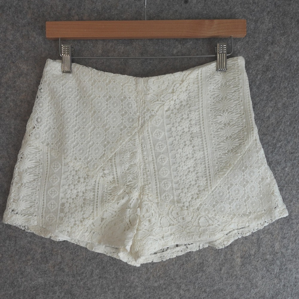 Hollister White Lace Crochet‎ Shorts Womens 5 Cream Boho Festival Summer Cottage